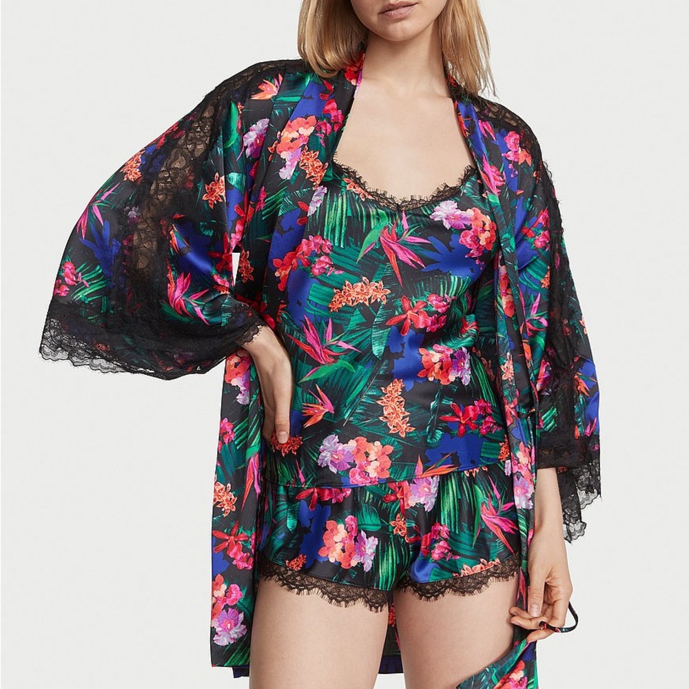 Victoria’s Secret Lace Trim Floral Print Cami